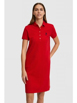 U.S. Polo Assn. Kadın Kırmızı Örme Elbise 50321841-VR171