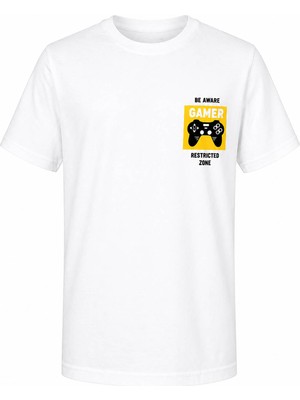 Trender Gamer Baskı Beyaz Erkek Çocuk T-Shirt 8035