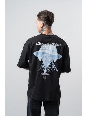 Respire Erkek Refined Baskılı Oversize T-Shirt Siyah