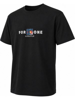 Trender For One Baskı Siyah Erkek Çocuk T-Shirt 8032
