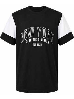 Trender New York Baskı Siyah Erkek Çocuk T-Shirt 8030