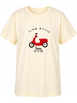 Trender Ciao Bella Kısa Kol O Yaka Sarı Kız Çocuk T-Shirt 26YDT1000050