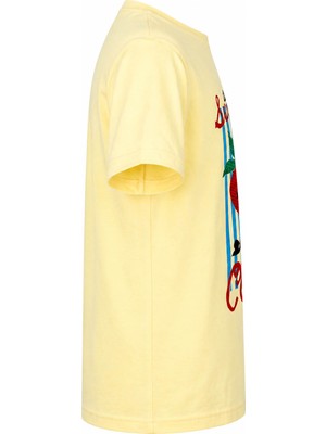 Trender Çilek Baskı Sarı Kız Çocuk T-Shirt 8041