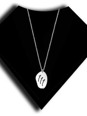 Roxx Jewellery 925 Ayar Gümüş 111 Melek Sayısı Plaka Kolye