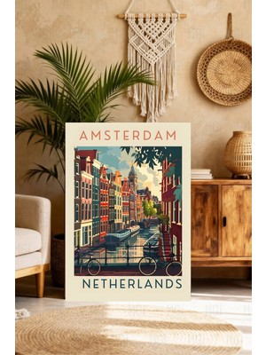 Mgi Design Sanatsal Vintage Seyahat Posteri Bohem Kanvas Tablo Mutfak Dekoru