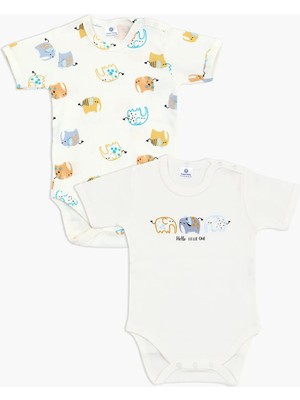 Luggi Baby Bisiklet Yaka Erkek Bebek Çıtçıtlı Body 2'li