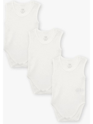 Luggi Baby Bisiklet Yaka Pamuklu Kız Bebek Jakarlı Çıtçıtlı Body 3'lü (Yenidoğan - 4 Yaş)