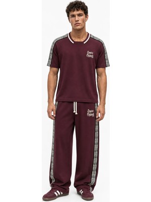 Respire Erkek Originals Şerit Detaylı Regular Fit Eşofman Takımı Bordo