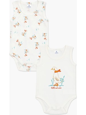Luggi Baby Bisiklet Yaka Kız Bebek Atlet Çıtçıtlı Body 2'li