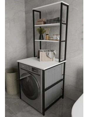 The Violett Çamaşır Makina Üstü Dolap Banyo Rafı Çok Amaçlı Banyo Dolabı Çok Raflı Düzenleyici
