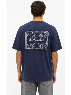 Respire Erkek Ffb Nakışlı Oversize T-Shirt Lacivert