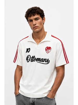 Respire Erkek Türkiye Retro Forma T-Shirt Ekru