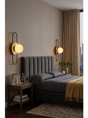 Modelight Lopen Aplik - Salon ve Yatak Odası Için Iskandinav Tarzı Modern Metal Duvar Aydınlatması