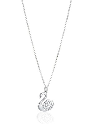 Oya Silver Gül Tasarım Gümüş Kuğu Kolye [OYOT318]