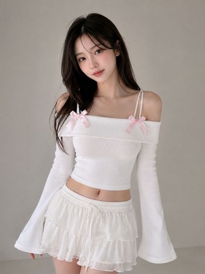 Moonstyle Collection Coquette Lolita Madonna Yaka Kurdele Detaylı Tam Boy Bluz