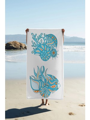 Dolce Mariee Dijital Baskı Plaj Deniz Havlusu 80 x 160 cm Peştamal HVL0285