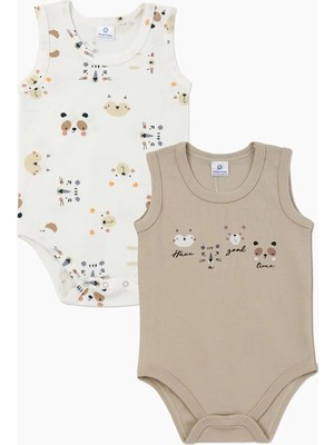 Luggi Baby Bisiklet Yaka Erkek Bebek Atlet Çıtçıtlı Body 2'li