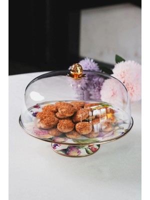 Miss Betty Rose Deluxe Emaye Ayaklı Kek Fanusu