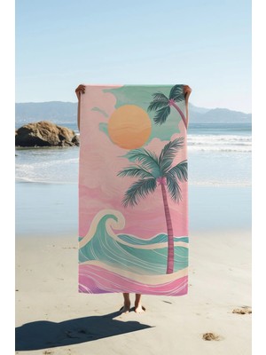 Dolce Mariee Dijital Baskı Plaj Deniz Havlusu 80 x 160 cm Peştamal HVL0268