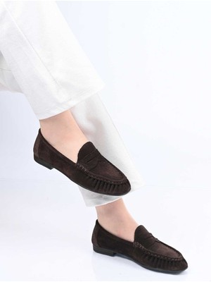 Bestello Bağcıksız Büzgülü Tpu Taban Hakiki Deri Loafer 343-265-2660 Kadın Ayakkabı