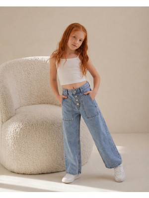 Baby Lory Kids Store Kız Çoçuk Cep Detaylı Kot Pantolon