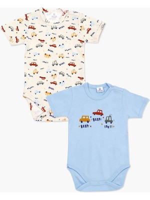 Luggi Baby Bisiklet Yaka Erkek Bebek Çıtçıtlı Body 2'li