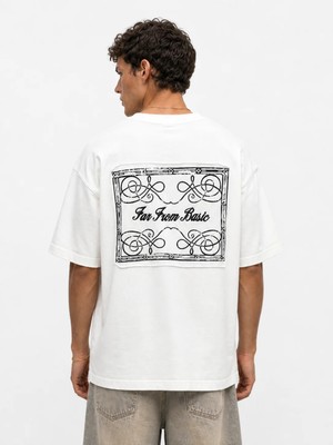 Respire Erkek Ffb Nakışlı Oversize T-Shirt Ekru