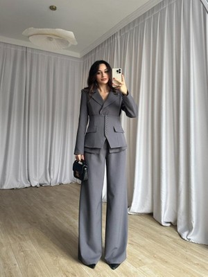 Klex Klasik Kesim Blazer Ceket Pantolon Takım 6021 Antrasit - L