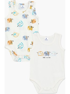 Luggi Baby Bisiklet Yaka Erkek Bebek Atlet Çıtçıtlı Body 2'li