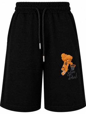 Trender Slam Dunk Basket Siyah Erkek Çocuk Şort 8051