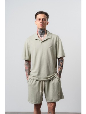 Erkek Respire Relined Yazılı Regular Fit T-Shirt Çağla