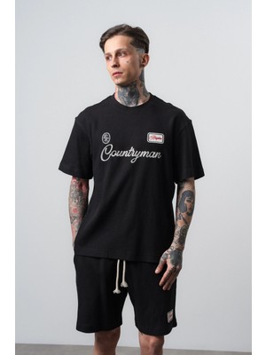 Respire Erkek Countryman Nakışlı Regular Fit T-Shirt Siyah