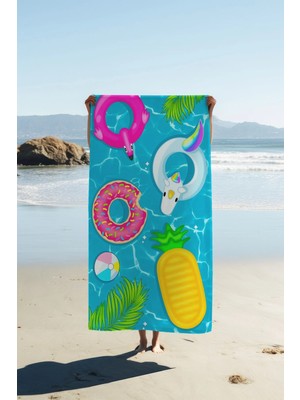 Dolce Mariee Dijital Baskı Plaj Deniz Havlusu 80 x 160 cm Peştamal HVL0276