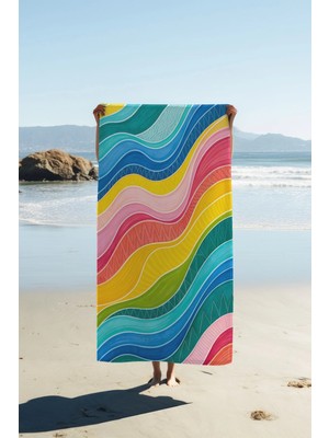 Dolce Mariee Dijital Baskı Plaj Deniz Havlusu 80 x 160 cm Peştamal HVL0263