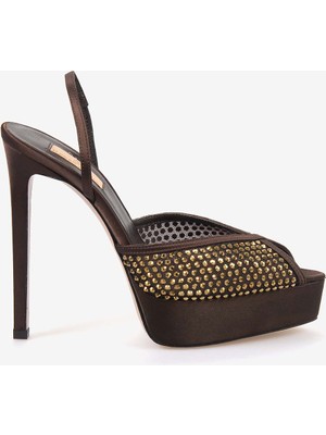 Hawen Angels Kadın Fileli 14CM Uzun Topuklu Gece & Abiye Ayakkabı 9081