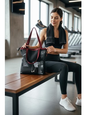 Next Craft Fileli Spor Çantası Siyah, Su Geçirmez Telefon Cepli, Hafif, Yıkanabilir, Hızlı Kuruyan 50X45X12 cm
