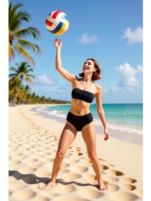 PayBuy Kadın Bikini Takımı Straplez Balensiz Yüksek Bel Hipster Örme Raşel Dokuma Desenli Kaplı Kolsuz