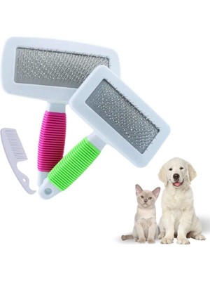 Kedi Köpek Telli Küçük Boy Tüy Bakım Seti Evcil Hayvan Tarama Fırçası