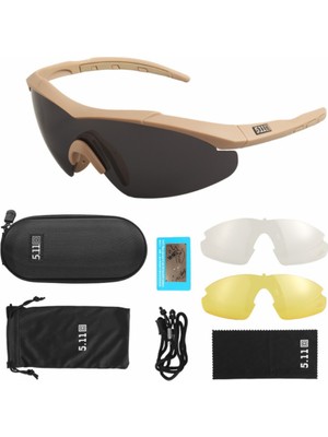 5.11 Taktik 3 Lensli Gözlük Polarize UV400 Tactical Airsoft Outdoor Motor Bisiklet Koruyucu Spor Gözlüğü Seti