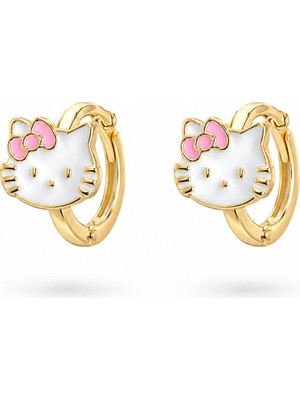 Serelya Kitty Model Gold Renk Pirinç Çocuk Küpe