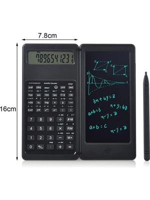 Ozcmax Silinebilir LCD Yazı Tabletli,kalemli Katlanabilir Bilimsel Hessap Makinesi