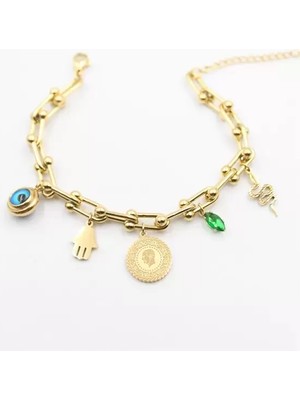 Ata Store Charm Tfn Zincir Bileklik - Altın