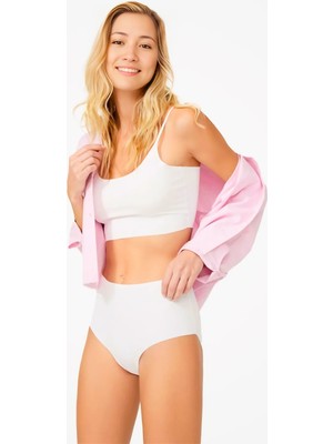 Homay Yüksek Bel Lazer Kesim Basic Bikini Külot - Tek Parça