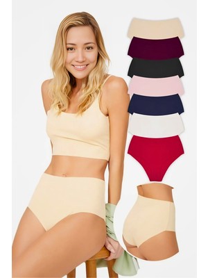 Homay 7'li Yüksek Bel Lazer Kesim Basic Bikini Külot