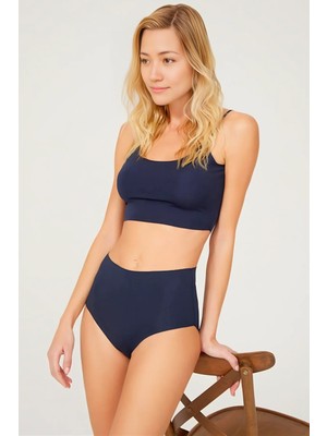 Homay Yüksek Bel Lazer Kesim Basic Bikini Külot - Tek Parça