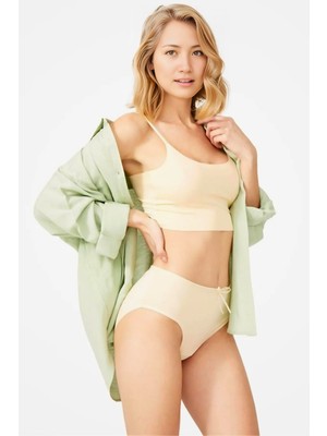 Homay Büyük Beden Yüksek Bel Fiyonk Detaylı Basic Bikini Külot - Tek Parça