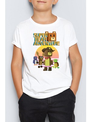 Morinna Super Bear Adventure Baskılı Unisex Çocuk Tişört T-Shirt Mr-03