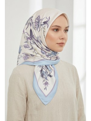 Mimelif Vera Desenli Ipek Dokulu Twill Eşarp 90X90 cm