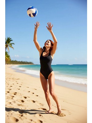 PayBuy Kadın Mayo Kare Yaka Kolsuz Cut Out Detaylı Balensiz Örme Kumaş Regular Kalıp Beachwear Şık