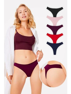 Homay 5'li Dantel Kenarlıklı Pamuklu Basic Tanga Külot